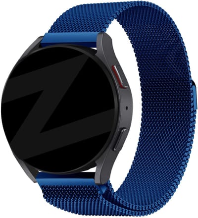 Bandz Hoogwaardige Milanese Loop band met magneetsluiting geschikt voor Garmin Vivoactive 6 / 5 / 3 / Vivomove / 3 / HR / Style / Luxe / Sport / Trend / Forerunner 645 / 570 / 245 / 170 / 165 / 70 / 55 / Venu / SQ / SQ2 / 2 Plus - Blauw