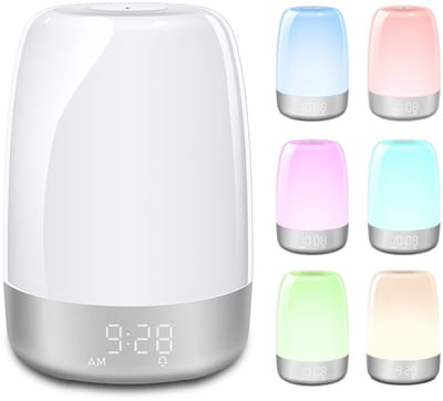 TOVBMUP Nachtlamp - Wake Up Light - Sleep Lamp - Digitale Wekker met lamp - Wit