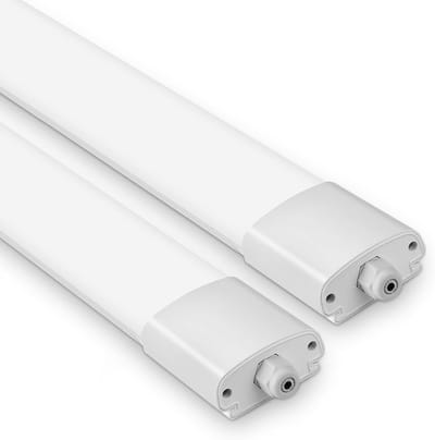 Oraymin 2 Stuks LED TL armatuur Plafondlamp 57cm-20W-2200LM-4000K-IP66 Waterdicht-Koppelbaar-TL buis