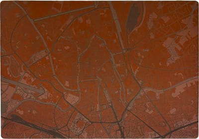 Place Maps Placemat Stadskaart Amsterdam - Kunstleer - Leigrijs - 1 Stuk