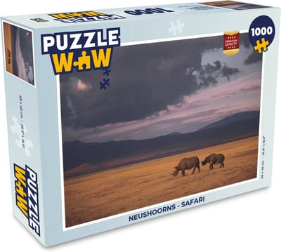 Puzzel Neushoorns - Safari - Legpuzzel - Puzzel 1000 stukjes volwassenen