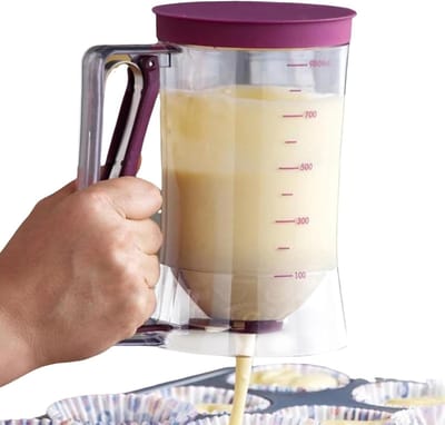 Pannenkoek Dispenser - Beslag Scheider - Nauwkeurig Bakken - Met Meetlabel - 900ml Capaciteit - Transparant