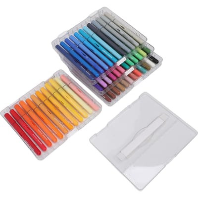Set de Marqueurs Acryliques 48 Couleurs Type Liquide Direct Stylo Peinture Acrylique avec Boîte de Rangement pour Projets d'Art et d'Artisanat gray