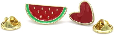 Set Sierspelden – Watermeloen & Hart – Pins – Liefdevol Zomerdesign – 2 stuks – valentijn – cadeau
