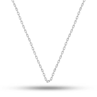 925 Zilveren Schakelketting 45 cm voor Dames – Luxe Glans – Fijne Ketting – Tijdloos Sieraad
