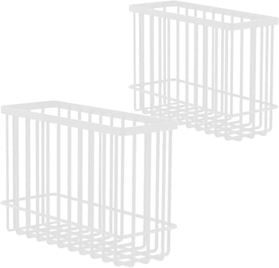 Metalen wandmontage opbergdoos voor keukenkastdeuren - kleine organizer voor badkamer en koelkast (wit)