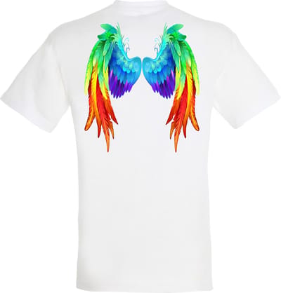 T-shirt Regenboog Vleugels | Love for all | Gay pride | Regenboog LHBTI | Wit | maat XS