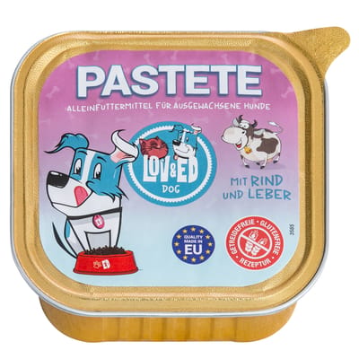 12x150g Lov&Ed hondenvoer paté met rund & Lever natvoer voor honden