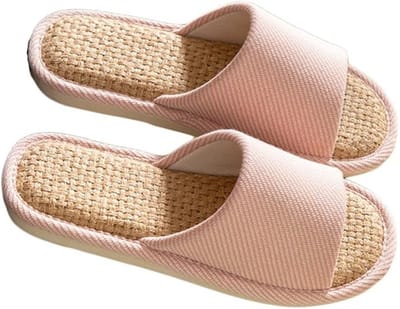 Stoffen pantoffels - S - 36-37 (geschikt voor maat 35-36) - Binnenzoollengte 23 cm - Linnen pantoffels - Binnenpantoffels - Zomer stille pantoffels - Linnen pantoffels - Dames - en herenpantoffels - Slippers met airconditioning