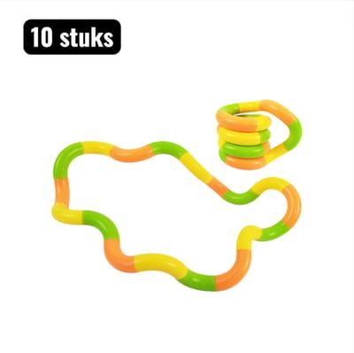 10 stuks - Fidgets - Draai en Vorm Speeltje - Herbuikbare Kneedbare Stressbal, Ontspanningsspeelgoed voor Volwassenen om Mee te Friemelen, Fidget Toy - Oranje, geel en groene combinatie