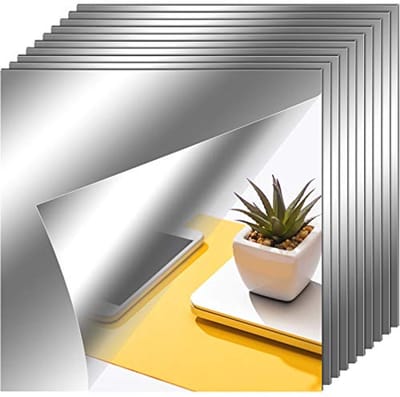 Spiegel Platen - Zelfklevend Decor - Muur Decoratie - Flexibel PET Materiaal - 10 Stuks - Zilver