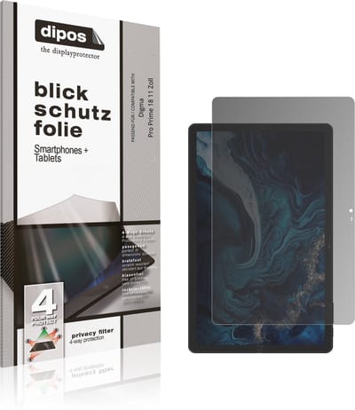 dipos – Matte Privacy Screenprotector geschikt voor Digma Pro Prime 18 11 Zoll | Anti-Spy Beschermfolie