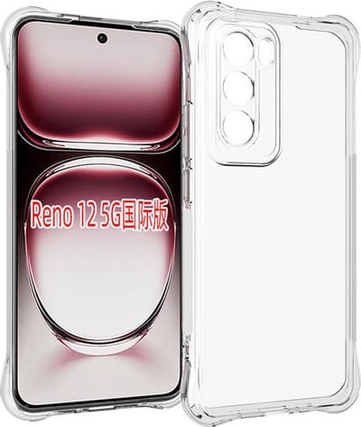 MobyDefend Hoesje - Geschikt voor Oppo Reno12 - Transparante Shockproof TPU Backcover - Verstevigde Hoeken - Volledig Doorzichtig