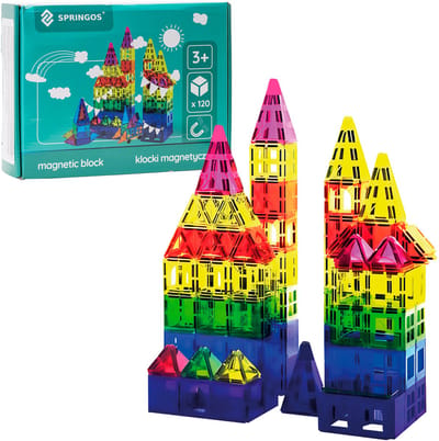 Springos® Magnetisch speelgoed - Speelgoed Kasteel - 120 Stuks - Montessori speelgoed - Speelgoed kinderen