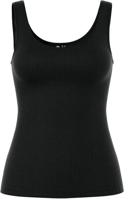 PIECES Dames Tanktop Rib PCKITTE Ronde Hals Effen Zwart - Maat M