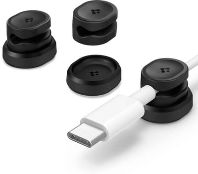 Kabelclip Organizer - Magnetische Kabelhouders voor Tafel, 3 Stuks, Geschikt voor USB-A/USB-C - Zwart
