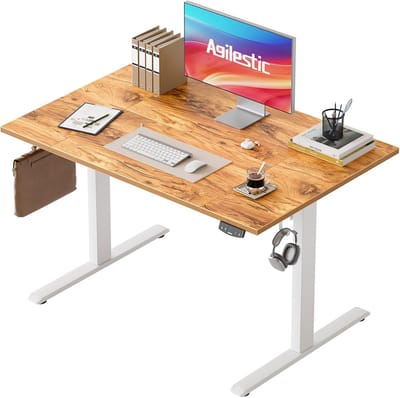 SnelShoppen - Elektrisch in Hoogte Verstelbaar Bureau 120 x 80 cm - Zit-Sta Bureau met Geheugenfunctie - In Hoogte Verstelbare Computertafel - Gamingb