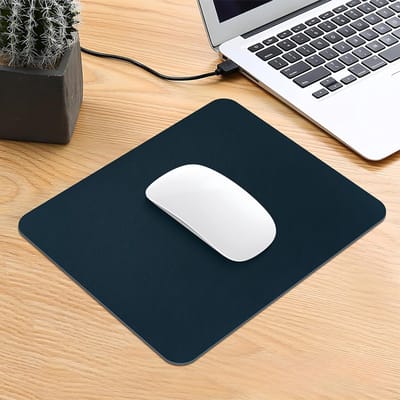 Comfortabele en duurzame muismat met antislip onderkant, ideaal voor gaming en kantoorwerk, milieuvriendelijk leer (zwart)