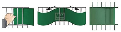 Inkijkwerende stroken voor dubbelstaafmatten - 4,75 cm x 35 m - PVC windscherm grijs - Inclusief 20 bevestigingsclips