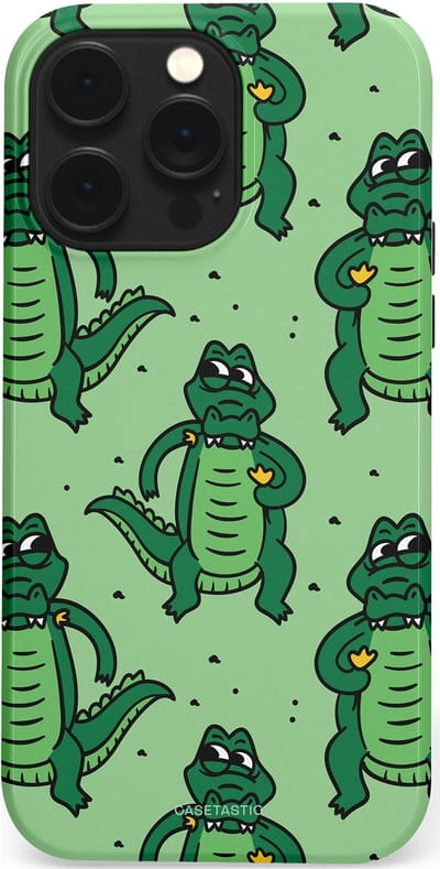 Casetastic hoesje geschikt voor Apple iPhone 14 Pro Max - MagSafe - Dubbellaagse bescherming - Kroko dans - Fashion Case - Mintgroen