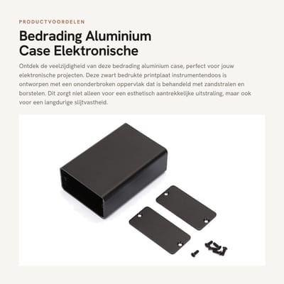 Dailygoods - Bedrading Aluminium Case - Elektronische Project Case - Slijtvast en Mooi - Frosted Zwart - Instrument Box - Geschikt voor Diverse Toepas...