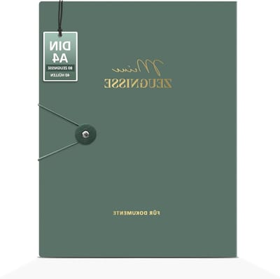 Diplomamap Archiveren - Documenten Opbergen - Certificaten Presenteren - 40 Transparante Zakken - Formaat A4 - Diepgroen
