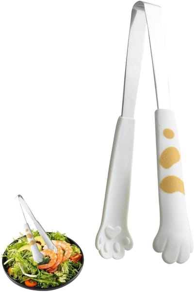 Schattige Kattenpootvorm Serveertangen van RVS voor Salades, Brood en BBQ - Ideaal Keukengereedschap