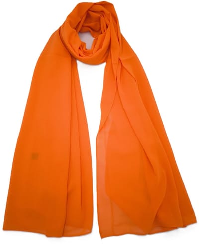 Lange dames chiffon sjaal Dominque-effen oranje-omslagdoek-stola