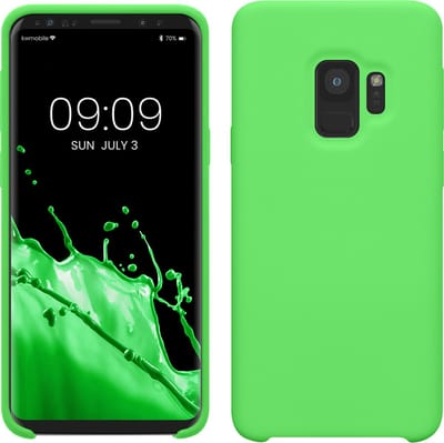 kwmobile telefoonhoesje geschikt voor Samsung Galaxy S9 - Hoesje met siliconen coating - Smartphone case in limoengroen