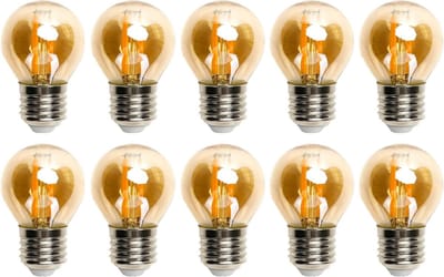 Kogellamp E27 10 stuks | 6W=50W warmwit | 2200K - amber glas