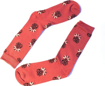 Hipperboo® 3 Paar Bamboe Sokken | Maat 36-41 | Dames sokken | Rood | Bamboe Kousen | Ananas Sokken