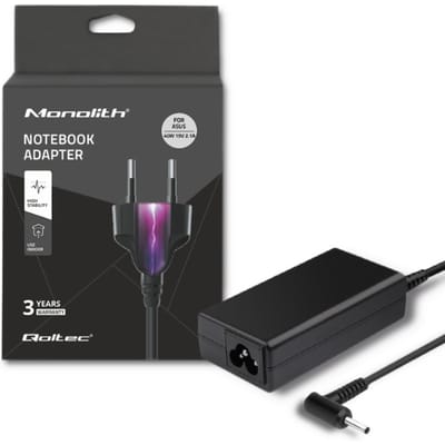 Qoltec laptopvoeding voor Asus 40W |   19V |   2.1A |   2.5*0.7 |   Stroomkabel