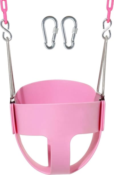 JAXY Babyschommel - Kinderschommel - Babyswing - Babyschommel Buiten - Peuter Schommel - Schommel Baby Buiten - Schommelzitje - Baby Schommel - Roze