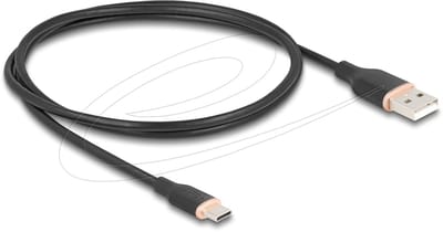 Delock USB 2.0 Cable USB Type-A male to USB Type-C™ male 1 m black Silicone