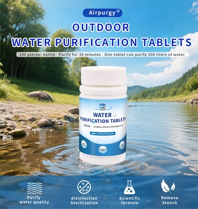 Waterzuiveringstabletten 100 stuks — Drinkwater Tabletten voor Camping, Reizen & Noodgevallen.