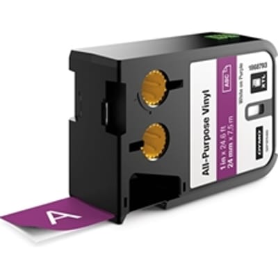 DYMO 1868793 XTL tape vinyl wit op paars 24mm (origineel)