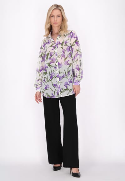 usha Blouse Dames Lichtpaars veelkleurig