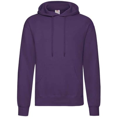 Fruit of the Loom Volwassenen Unisex klassiek sweatshirt met capuchon (Paars)