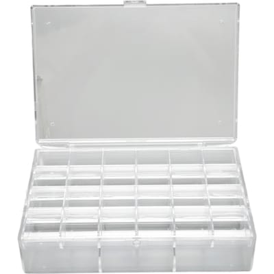 Organisateur Porte-Boucles d'Oreilles Acrylique Transparent 30 Grilles Portable Empilable Boîte Organisateur de Boucles d'Oreilles L white