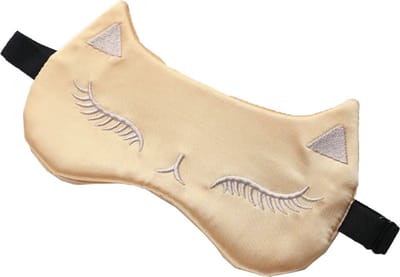 Satijnen slaapmasker kat - Goud