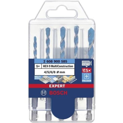 Bosch 5-delige accessoireset EXPERT: 4 mm, 5 mm, 6 mm, 8 mm