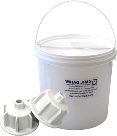 Kap Karl Dahm, 50 stuks, grijs, voor 12-20 mm, in 5-l emmer, art.nr. 12510 tegelinstallatie, tegels vlak leggen, draaikap, draaiknopen, nivelleersysteem