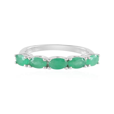 Cavill - Zilveren ring met 5 ovale Socoto smaragden 1 017 ct - 925 Sterling zilver gerhodineerd - Elegante Braziliaanse smaragd ring dames sieraden