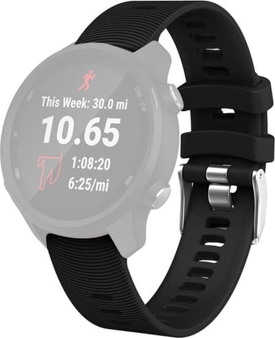 Siliconen bandje - geschikt voor Garmin Venu (2 Plus) / Venu SQ (2) / Vivomove (Style - Sport) / Vivoactive 3 / 5 / 6 / Forerunner 55 / 165 / 245 / 645 / 570 - 42mm - zwart