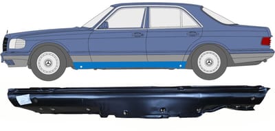 Volledige dorpel voor Mercedes S-Class W126 1979-1991 / Links