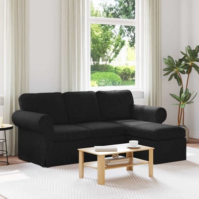 vidaXL - Bank - Zwart - 195 - x - 138 - x - 80 - cm - Stof