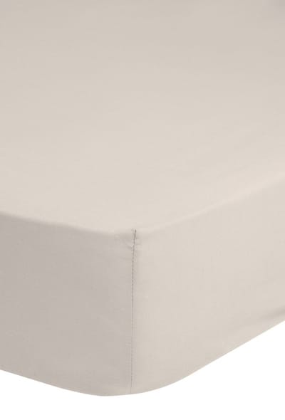 Good Morning hoeslaken effen kleur - 1 persoons 100x200 cm - Zand - 100% Katoen renforce