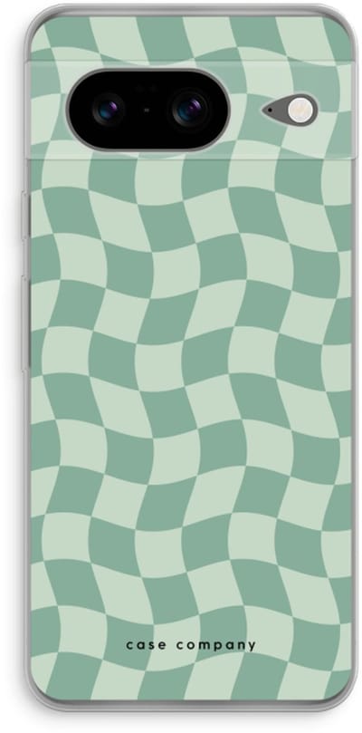 Case Company® - Hoesje geschikt voor Google Pixel 8 hoesje - Grid Groen - Soft Cover Telefoonhoesje - Bescherming aan alle Kanten en Schermrand