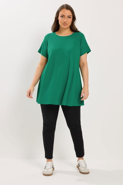 Yours Felgroene Geribbelde Swing Top Size 44