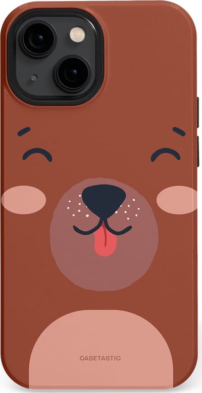 Casetastic hoesje geschikt voor Apple iPhone 13 mini - MagSafe - Dubbellaagse bescherming - Knuffelkopjes beer - Fashion Case - Terracotta Taupe